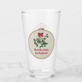 Ontmoet me onder de mistletoe | Kerstmis Glas (Achterkant)