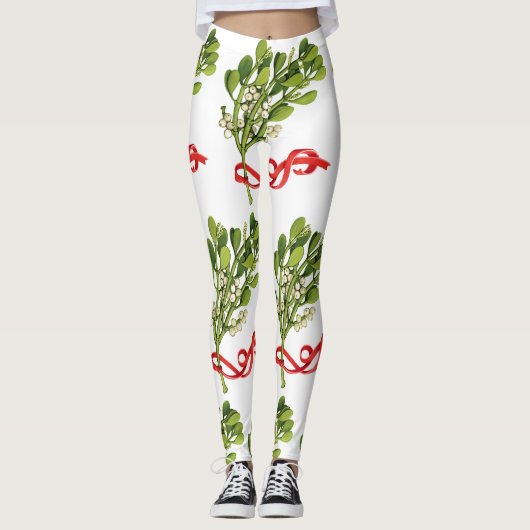 ONTMOET ME ONDER DE MISTLETOE KERSTMIS LEGGINGS (Voorkant)
