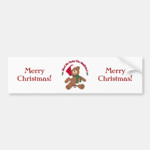 Ontmoet me onder de mistletoe! KerstTeddy Bear Bumpersticker