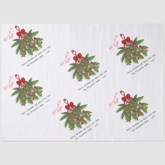 Ontmoet me onder de Mistletoe Merry Christmas Gift Tissuepapier (Voorkant)