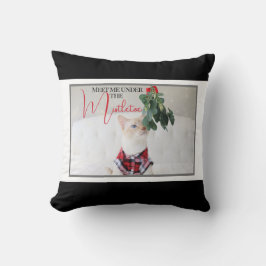Ontmoet me onder de Mistletoe Schattigee Cat Red F Kussen