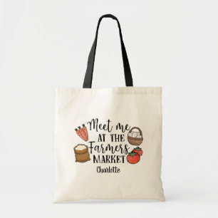 Ontmoet Mij op de Farmers Market Gepersonaliseerd Tote Bag