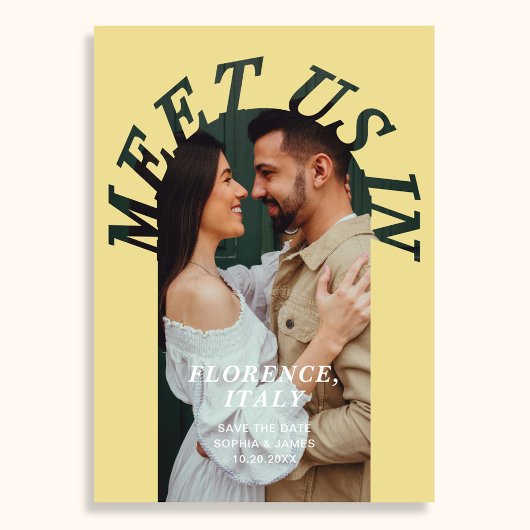 Ontmoet ons bij Bestemming Boog Foto Citrus Bruilo Save The Date