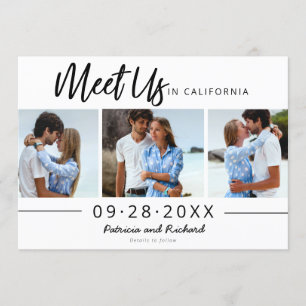 Ontmoet Ons In Bestemming Save The Date 3 Foto Kaart
