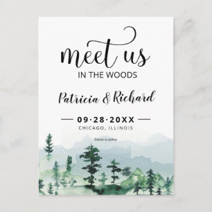Ontmoet Ons In De Bossen Buiten Trouwen Bewaar De  Briefkaart