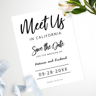 Ontmoet Ons Op Bestemming Huwelijk Save The Date Briefkaart