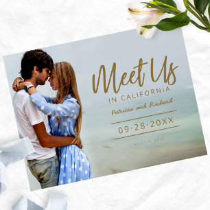 Ontmoet ons op Bestemming Huwelijk Save The Date F Briefkaart