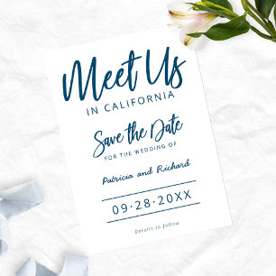 Ontmoet ons op Bestemming Huwelijk Save the Date K Kaart