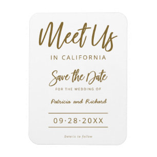 Ontmoet Ons Op Bestemming Huwelijk Save The Date Magneet