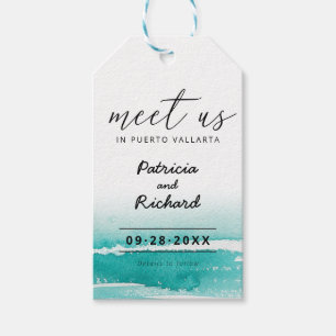 Ontmoet Ons Op Bestemming Trouw Teal Save The Date Cadeaulabel