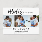 Ontmoet ons op bruiloft met foto op datum 3 briefkaart (Voorkant)