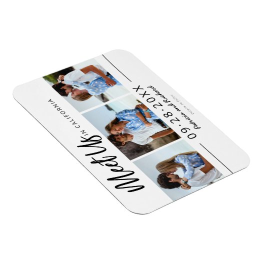 Ontmoet ons op bruiloft met foto op datum 3 magneet (Rechterzijde)