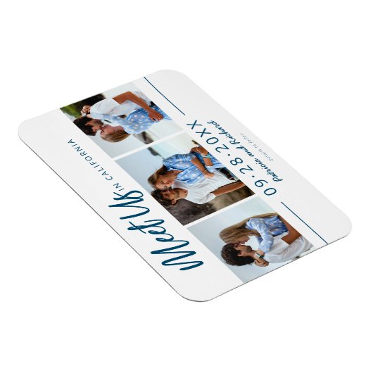 Ontmoet ons op bruiloft met foto op datum 3 magneet (Rechterzijde)