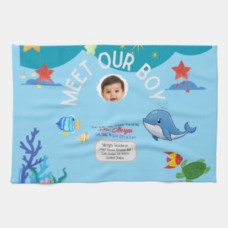 Ontmoet onze jongen baby shower uitnodiging- Onder Theedoek
