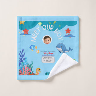 Ontmoet onze jongen baby shower uitnodiging- Onder Washandje