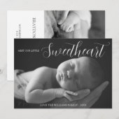 Ontmoet onze kleine liefje geboorte aankondiging (Voorkant / Achterkant)