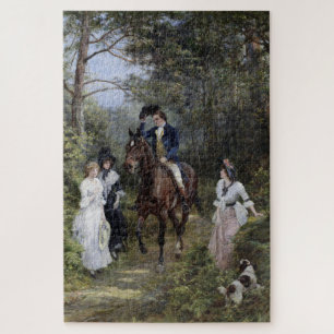 Ontmoeting in het bos (door Heywood Hardy) Legpuzzel