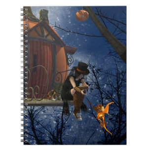 Ontmoeting met een leuk Halloween wezen Notitieboek