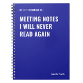 Ontmoetingsnotities Ik zal nooit grappig citeren Notitieboek (Voorkant)