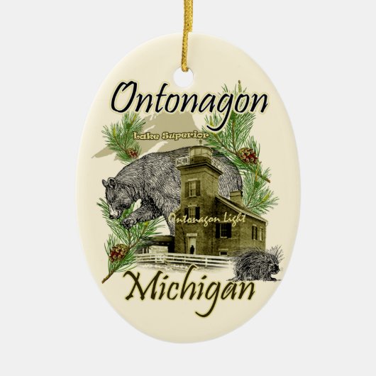 Ontonagon Light Lighthouse Michigan Ornament (Voorkant)