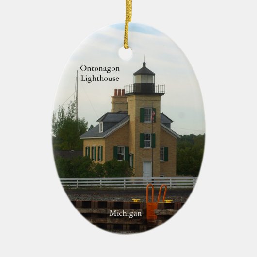 Ontonagon Lighthouse oval ornament (Voorkant)