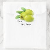 Ontpitte groene olijven ronde sticker (Tas)