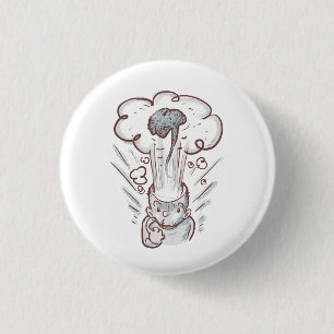 Ontploffen brein grappige cartoon ronde button 3,2 cm