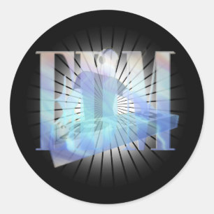 ONTPLOFFENDE EDM ELEKTRISCH BLAUW HOT !!! RONDE STICKER