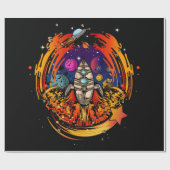 ontploffing van ruimteschip cadeaupapier (Vlak)