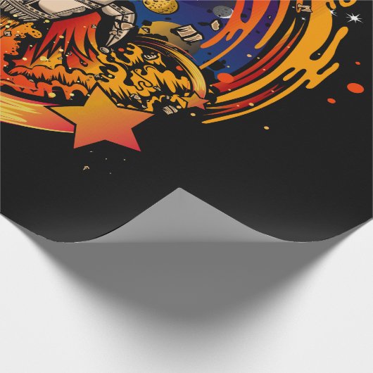 ontploffing van ruimteschip cadeaupapier (Hoek)