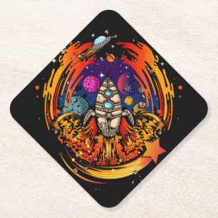 ontploffing van ruimteschip kartonnen onderzetters