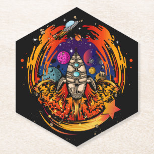 ontploffing van ruimteschip kartonnen onderzetters