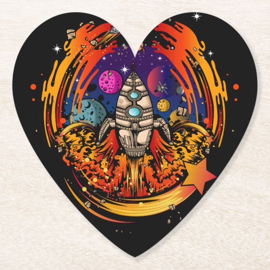 ontploffing van ruimteschip kartonnen onderzetters (Voorkant)