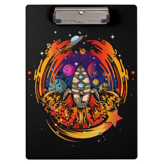 ontploffing van ruimteschip klembord (Voorkant)