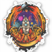 ontploffing van ruimteschip sticker (Voorkant)