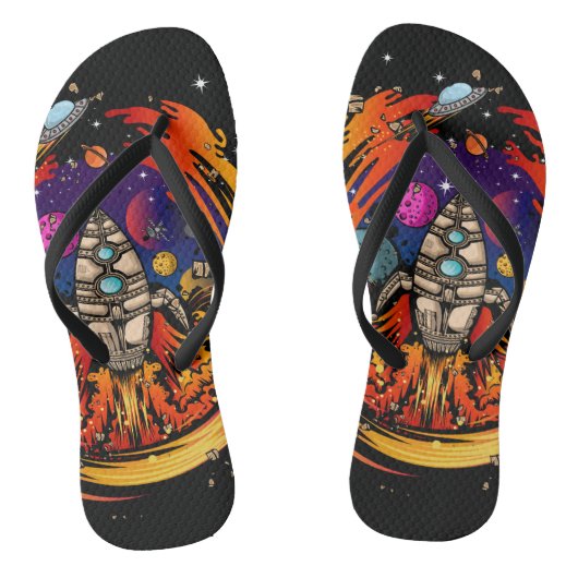 ontploffing van ruimteschip teenslippers (Voetbed)