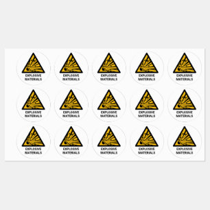 Ontploffingsgevaar, waarschuwing voor explosieven labels