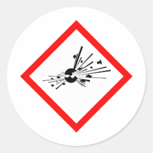 Ontploffingswaarschuwingsteken Ronde Sticker