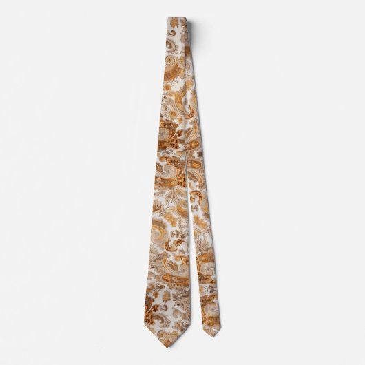 Ontplofte Paisley Patroon Bloemenperzik Stropdas (Voorkant)