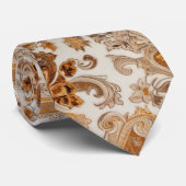 Ontplofte Paisley Patroon Bloemenperzik Stropdas (Opgerold)