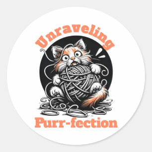 Ontrafelen Gesponnen-fection: Schattigee kat Tangl Ronde Sticker
