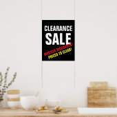 Ontruiming Sale Sign, Zwart-wit Boutique Sale Poster (Keuken)