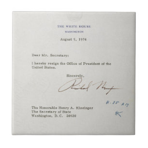 Ontslagbrief van Richard M. Nixon van 1974 Tegeltje