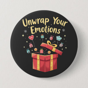 Ontsluit je emoties Kerstmis Geestelijke Gezondhei Ronde Button 7,6 Cm