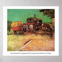 Ontsluiting van zigeuners met caravans poster