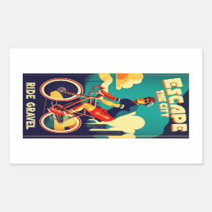 Ontsnap aan de stadsrit Gravel Fietsen Rechthoekige Sticker
