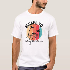 Ontsnappen aan Californië Retro  Sunset Summer T-shirt