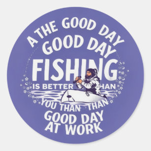 Ontsnappen aan sereniteit: Vissen vs. werk Ronde Sticker