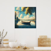 Ontsnappen in de Natuur | Vissende roeiboot Poster (Keuken)
