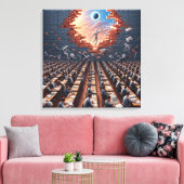 Ontsnappen uit de Matrix: Surrealistische Examenru Canvas Afdruk (Insitu (Woonkamer))